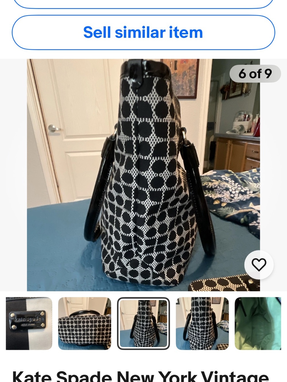 Kate Spade small tote in black and white! - Picture 6 of 8